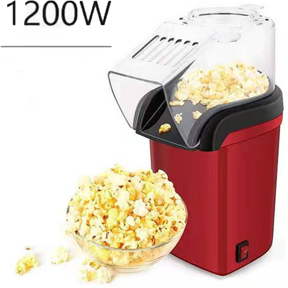 BEZTŁUSZCZOWA DOMOWA MASZYNA DO POPCORNU 1200W 230V IDEALNA NA PREZENT