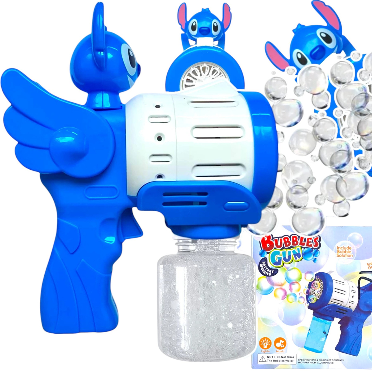 PISTOLET DO BANIEK MYDLANYCH LILO STICH AUTOMAT BAŃKI MYDLANE PŁYN STITCH