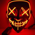MASKA ŚWIECĄCA LED NA IMPREZĘ NA HALLOWEEN ŚWIECI W CIEMNOŚCI NA TWARZ