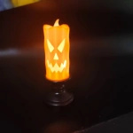 LAMPKA ELEKTRYCZNA NA HALLOWEEN OZDOBA ŚWIECZKA DYNIA ŚWIECA LED 13CM