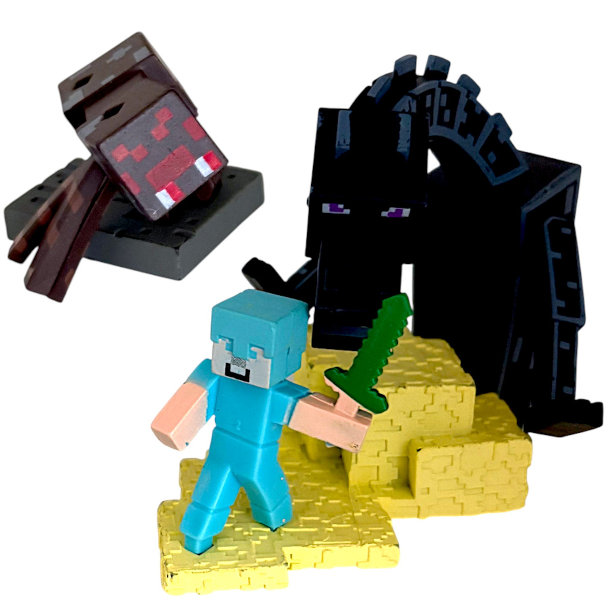FIGURKI Z GRY MINECRAFT STEVE SMOK AKCESORIA ZESTAW 8 SZTUK FIGURKA DODATKI