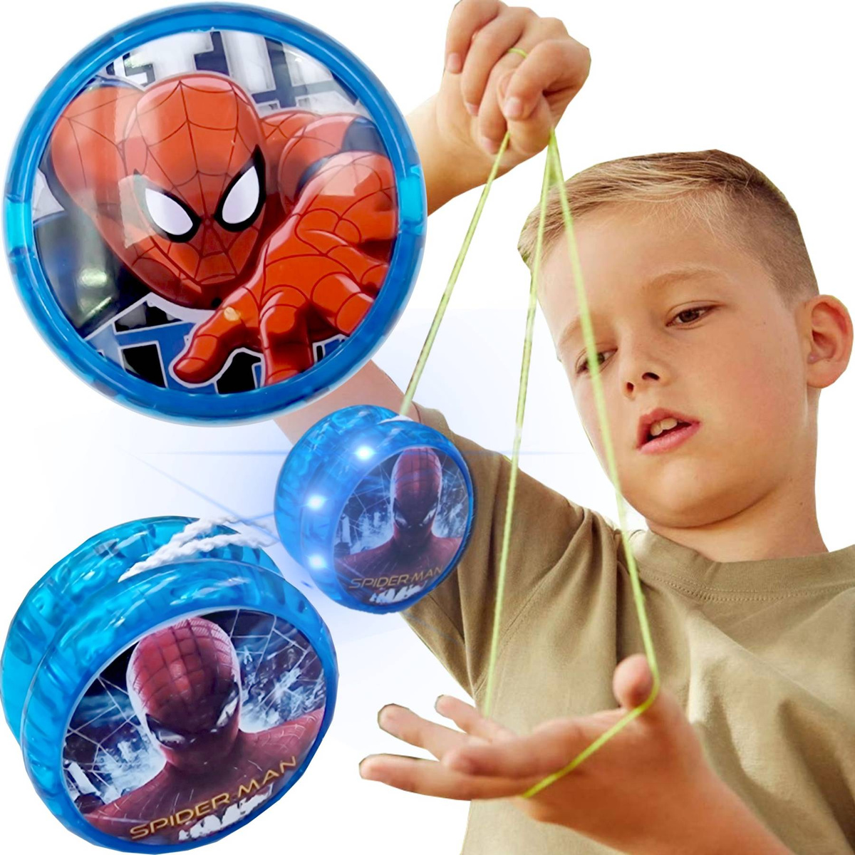 JOJO ŚWIECĄCE YOYO ŚWIECI SPIDERMAN ZABAWKA ZRĘCZNOŚCIOWA DLA DZIECI LED
