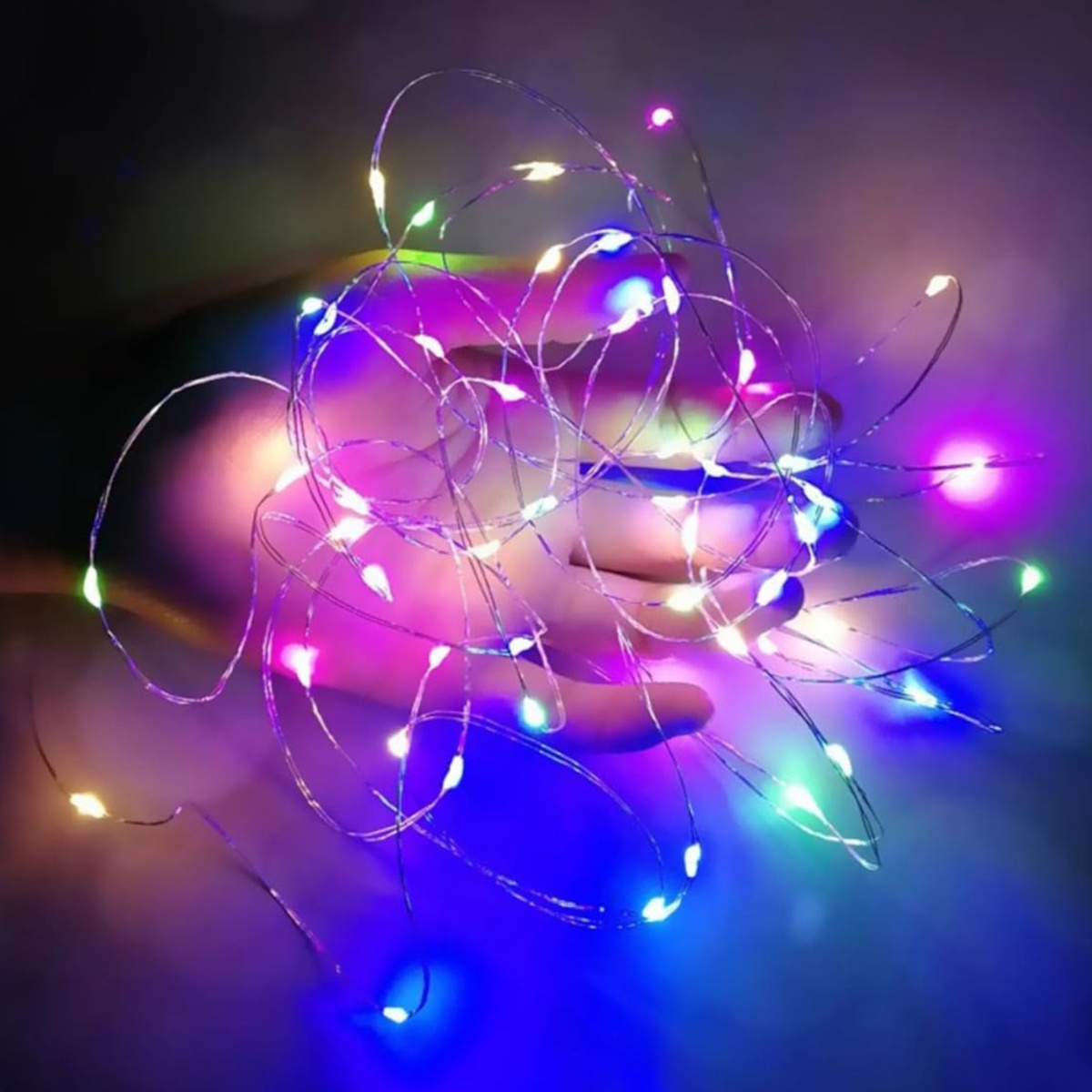 LAMPKI NA CHOINKĘ LED NA DRUCIKU ŚWIATEŁKA NA BATERIE DRUCIK OŚWIETLENIE 5M