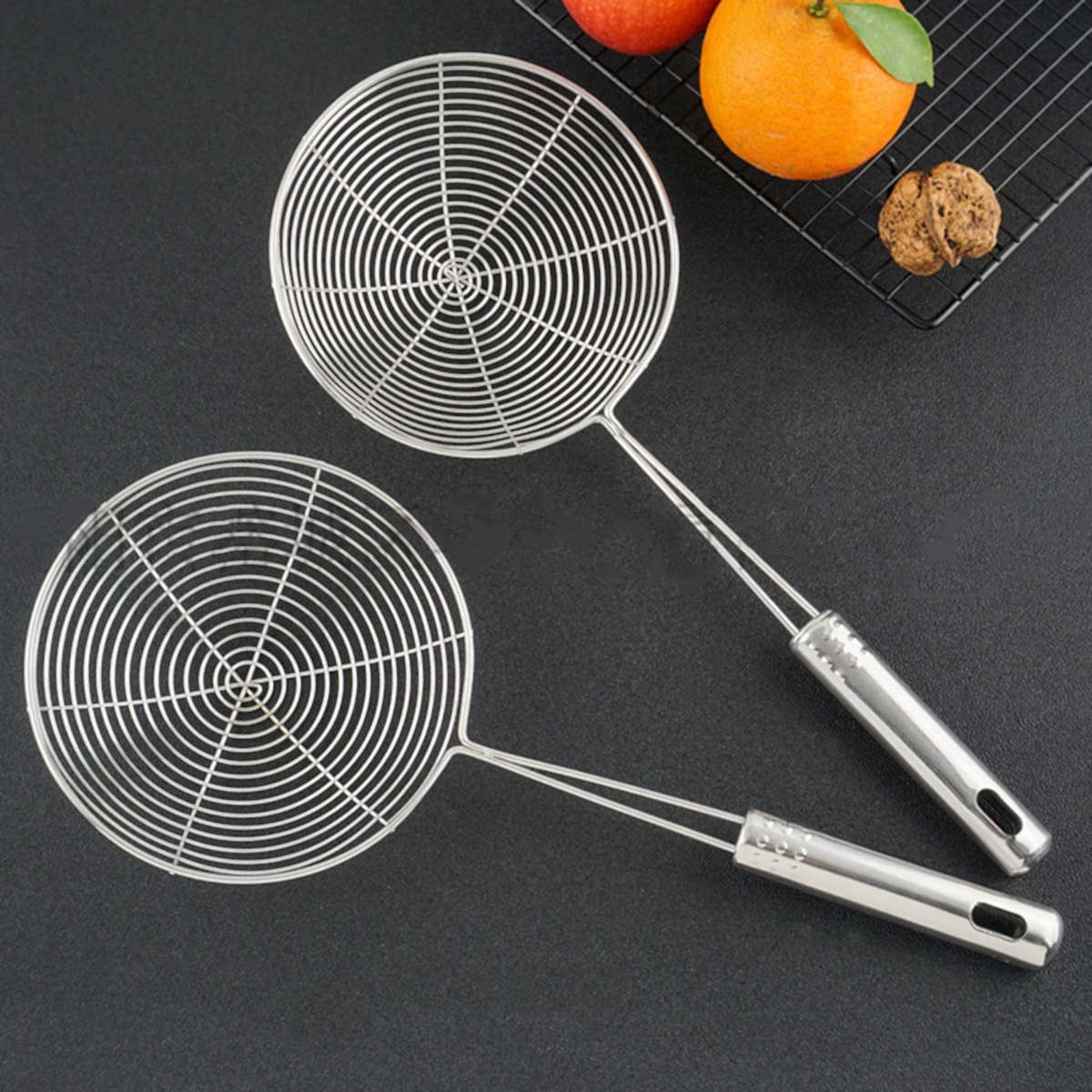 ŁYŻKA CEDZAKOWA SITKO DO PIEROGÓW SZUMÓWKA CHOCHLA DUŻY CEDZAK Z RĄCZKĄ