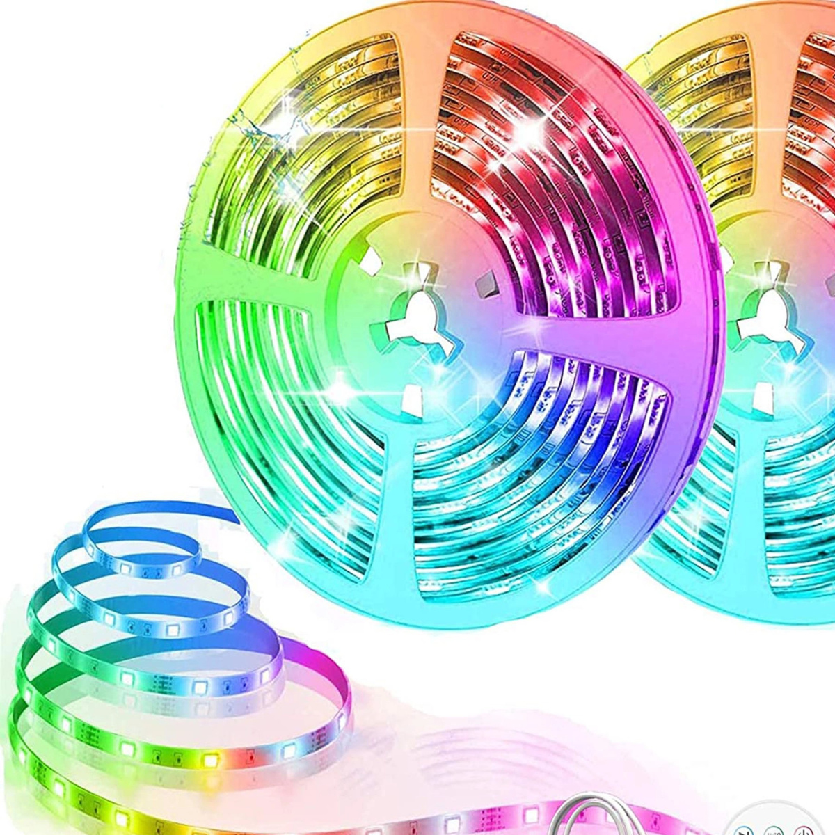 TAŚMA LED KOLOROWA WODOODPORNA 5M OŚWIETLENIE RGB KOLOROWA +  PILOT