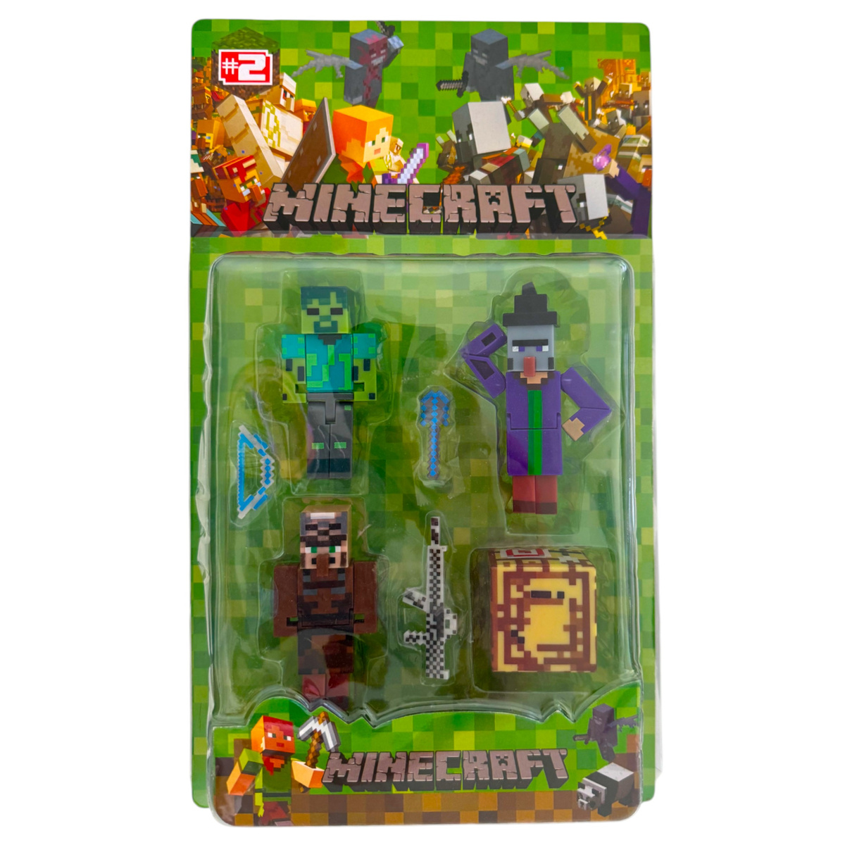 MINECRAFT ZESTAW FIGUREK 6w1 FIGURKI Z GRY VILAGER ZOMBIE DUŻY ZESTAW 6w1
