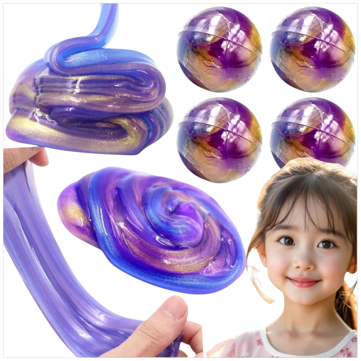 GALAXY SLIME - KULKA ZESTAW 4 SZTUKI