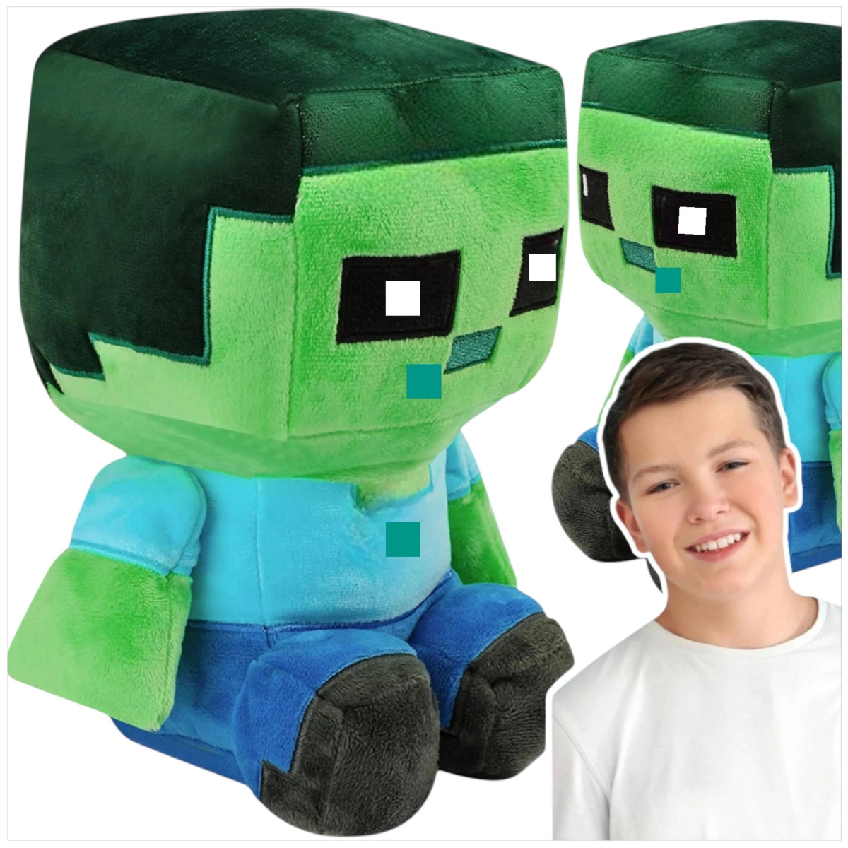 MEGA DUŻA MASKOTKA ZOMBIE Z GRY MINECRAFT DUŻA PRZYTYULANKA PLUSZAK XXL