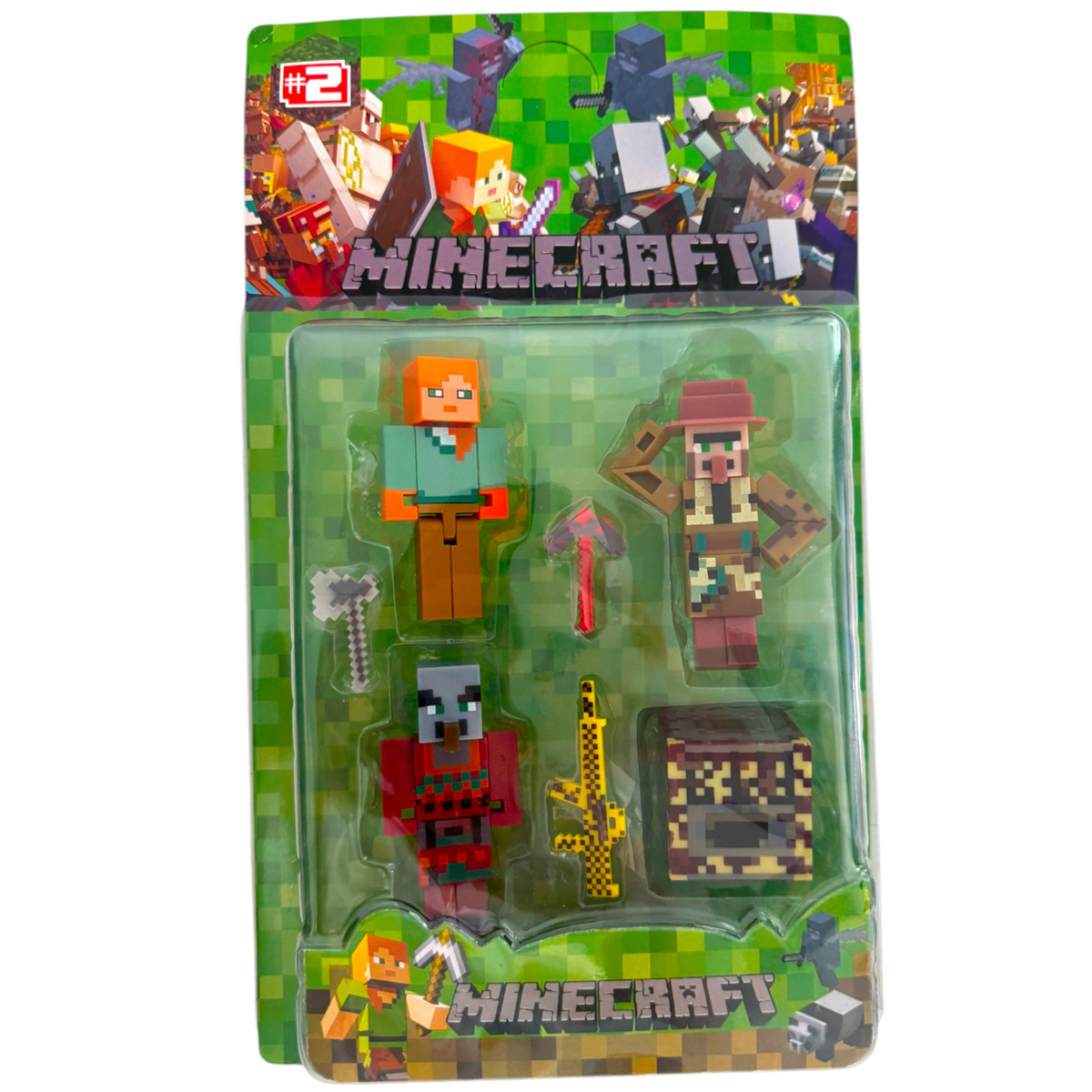 MINECRAFT ZESTAW FIGUREK 6w1 FIGURKI Z GRY VILAGER ALEX DUŻY ZESTAW 6w1
