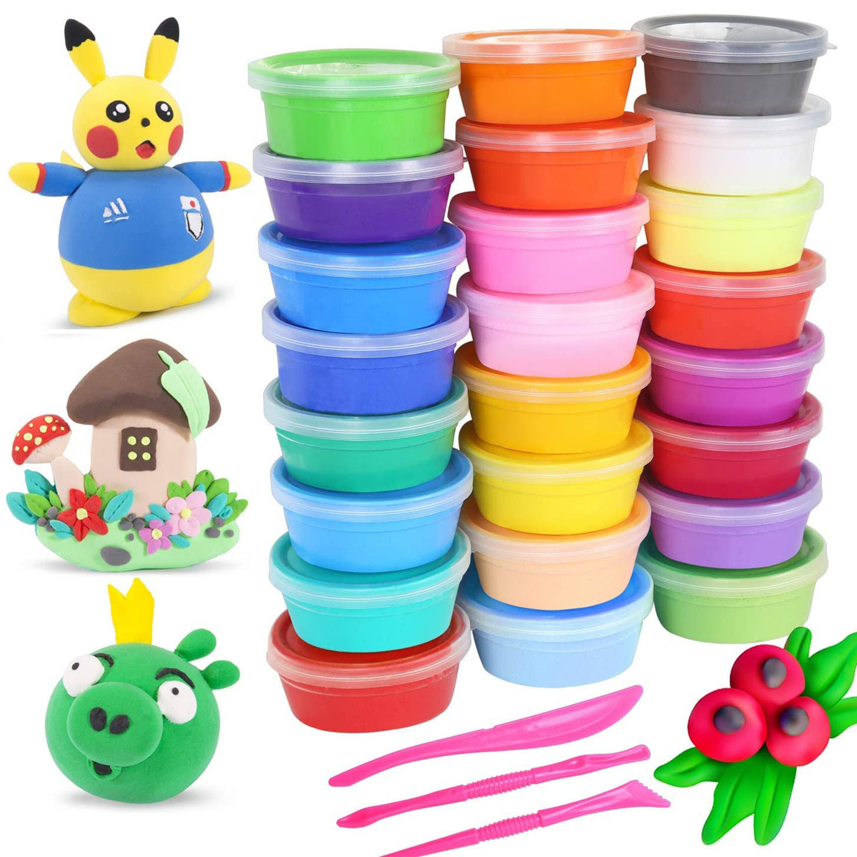 Magic Clay Magiczna Piankolina Sensoryczna 24 kolory + Duże pudełko