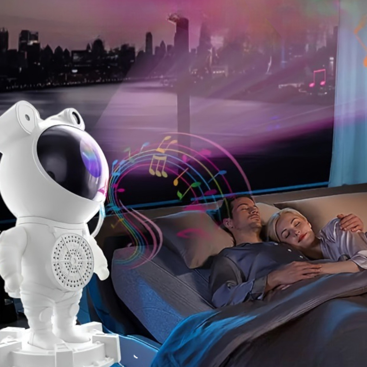 PROJEKTOR GWIAZD ASTRONAUTA LAMPKA NOCNA RZUTNIK GLOŚNIK BLUETOOTH 8w1 2025