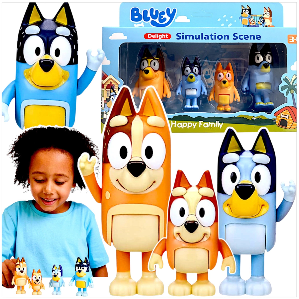FIGURKI BLUEY I BINGO ZESTAW FIGUREK 4 SZTUKI RODZINA PIESKI FIGURKA MAMA