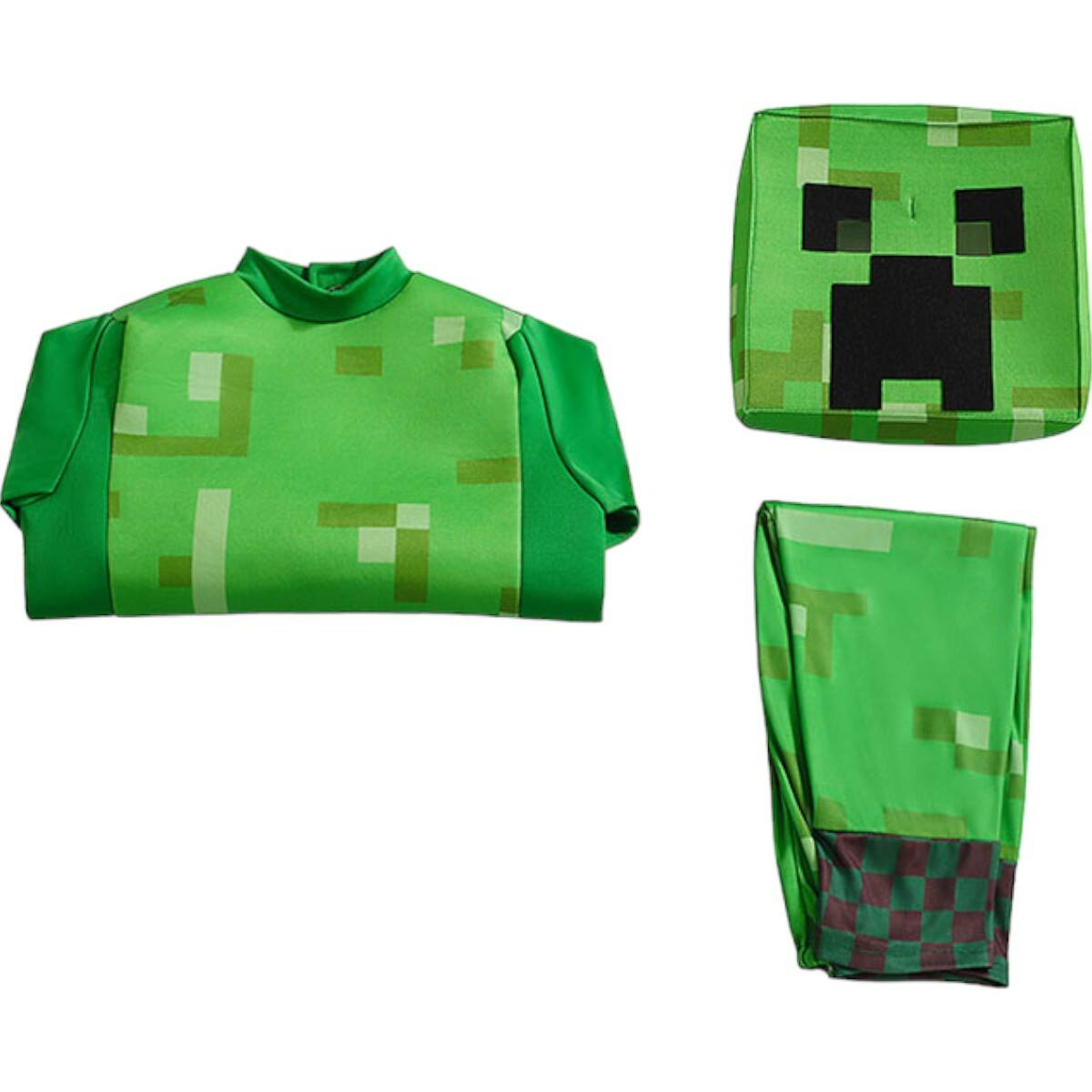 MINECRAFT – STRÓJ DLA DZIECKA CREEPER ROZMIAR S (110-120) KOSTIUM NA BAL DLA CHŁOPCA GADŻETY DLA GRACZY
