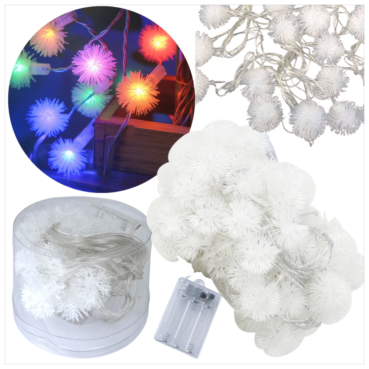 LAMPKI ŚWIĄTECZNE W KSZTAŁCIE ŚNIEŻYNKI DEKORACJA ŁAŃCUCH LED KOLOROWY