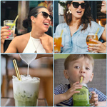 METALOWE SŁOMKI DO PICIA ZESTAW 2w1 SŁOMKA ZE STALI EKO RURKA WIELORAZOWA