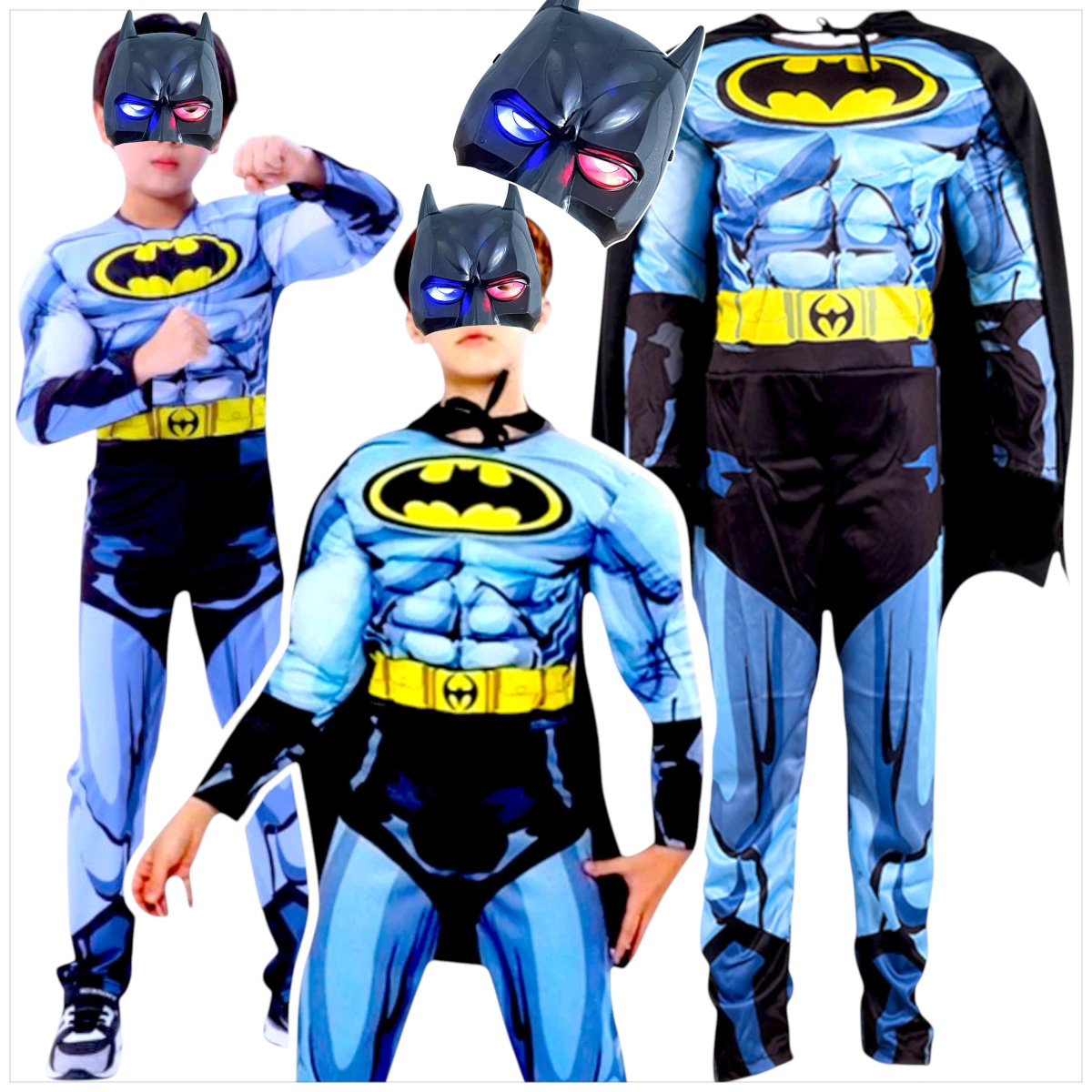 BATMAN - STRÓJ DLA CHŁOPCA GRUBY Z MIĘŚNIAMI DELUXE