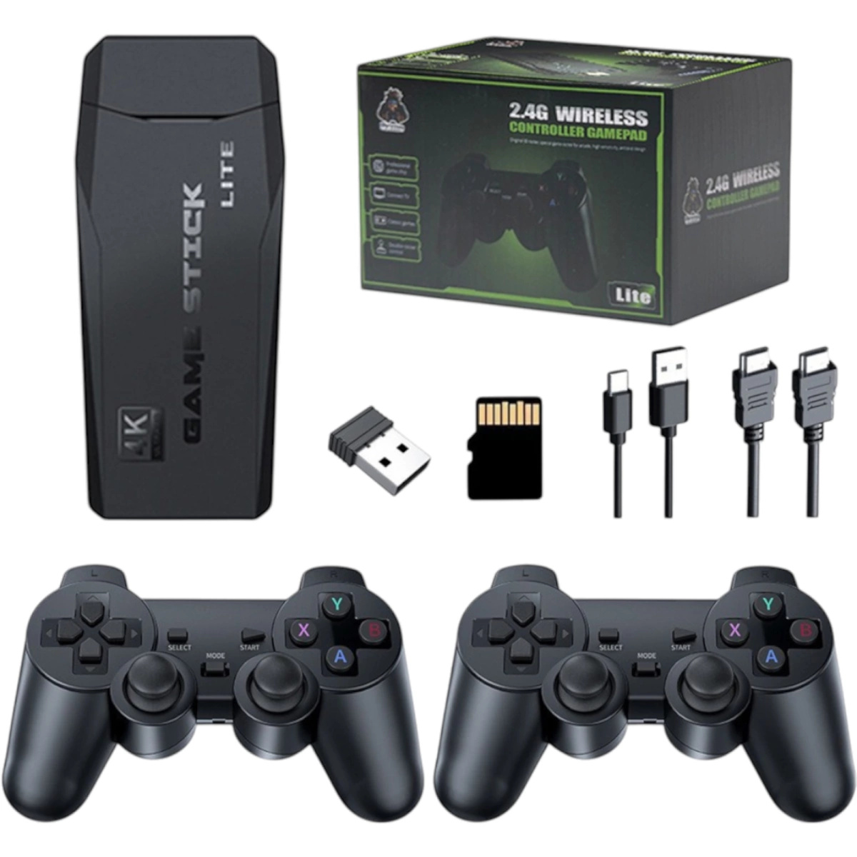 KONSOLA PRZENOŚNA RETRO GIERKA TELEWIZYJNA HDMI 20000 GIER 2 PADY EMULATOR