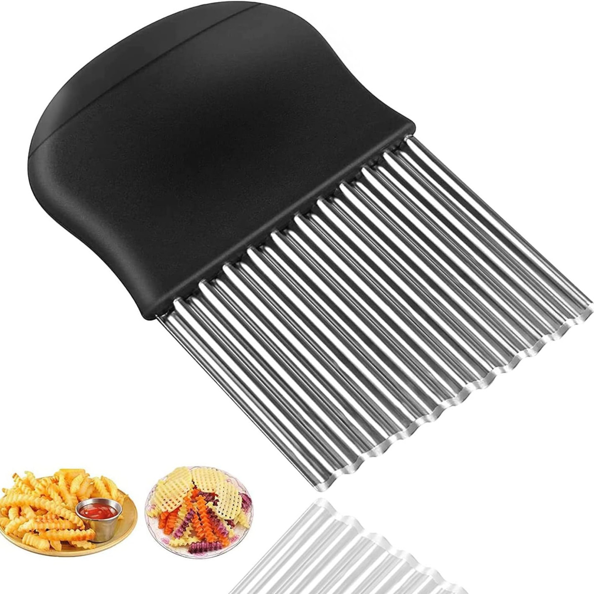 NOŻYK KARBOWANY DO WYKRAJANIA FRYTEK CHIPSÓW KRAJACZ FALOWANY DO WARZYW NÓŻ