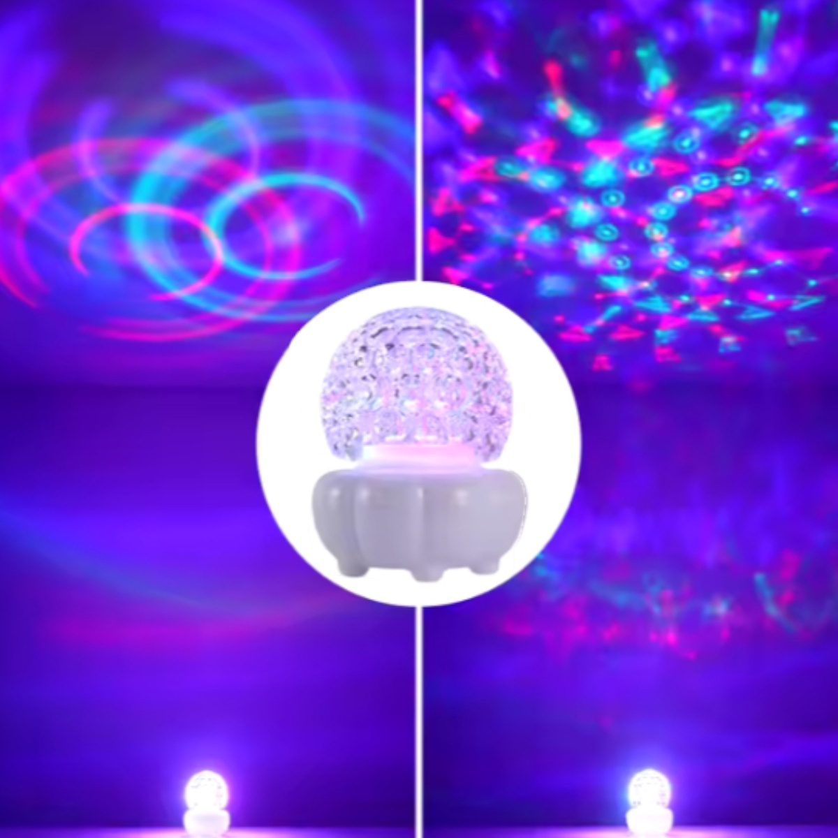 LAMPA DYSKOTEKOWA OBROTOWA LED DEKORACJA DESIGNERSKA KOLOROWY KRYSZTAŁ