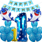 Balony Zestaw Urodzinowy Baby Shark 1 Roczek