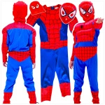 SPIDERMAN - STRÓJ DLA CHŁOPCA GRUBY Z MIEŚNIAMI DELUXE + MASKA ŚWIECĄCA