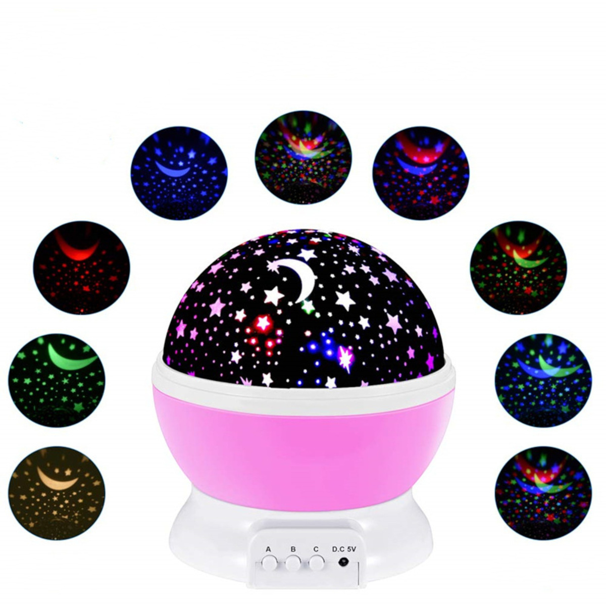 LAMPKA NOCNA PROJEKTOR GWIAZD LED 3w1 LAMPA OBROTOWA KOLOROWA OZDOBA POKOJU