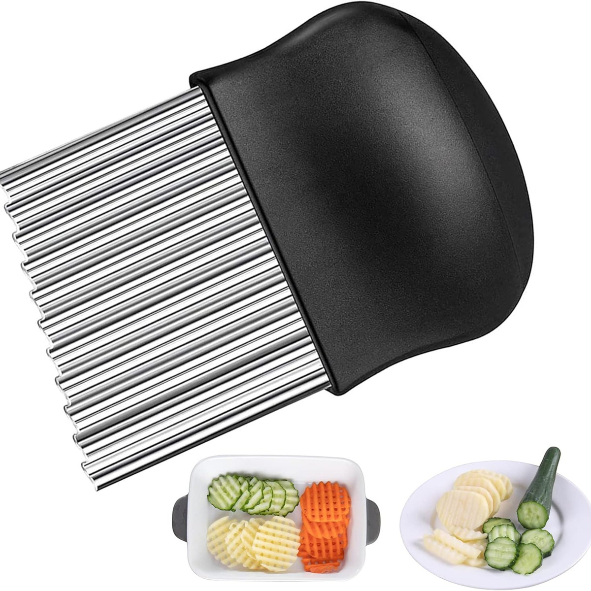 NOŻYK KARBOWANY DO WYKRAJANIA FRYTEK CHIPSÓW KRAJACZ FALOWANY DO WARZYW NÓŻ