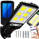 MOCNA LAMPA SOLARNA LED COB ULICZNA CZUJNIK RUCHU ZMIERZCHU Z PILOTEM