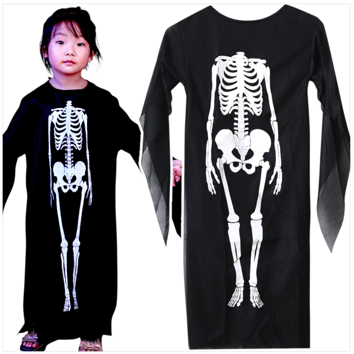 STRÓJ NA HALLOWEEN - KOŚCIOTRUP SZKIELET SZKIELETOR + MASKA KRZYK DUCH