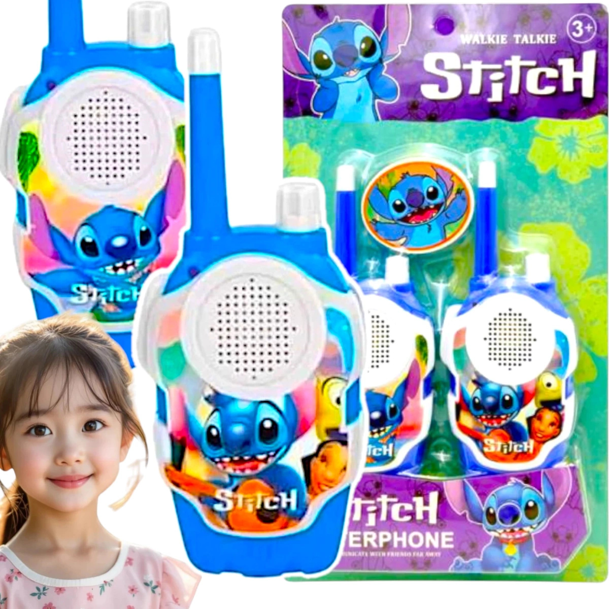 WALKIE TALKIE LILO I STICH ZESTAW KRÓTKOFALÓWKI STITCH DWIE SŁUCHAWKI LILLO