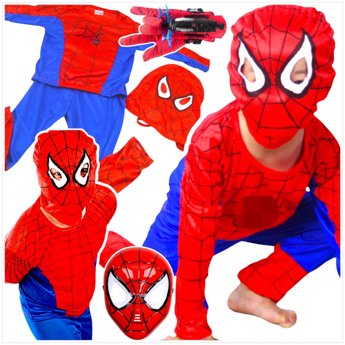 SPIDERMAN - STRÓJ DLA CHŁOPCA + MASKA rozmiar L 122-128