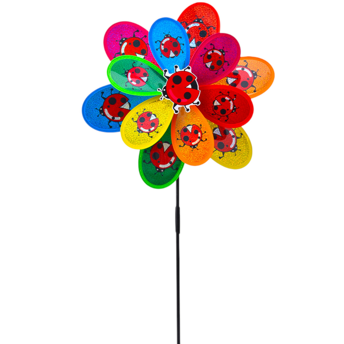 WIATRAK OGRODOWY DO ZABAWY BIEDRONKI DUŻY WIATRACZEK DLA DZIECI KOLOROWY