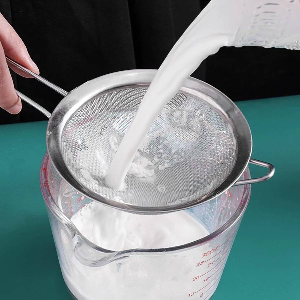 SITKO KUCHENNE METALOWE DO GOTOWANIA CEDZAK DURSZLAK Z RĄCZKĄ DUŻE 21 CM