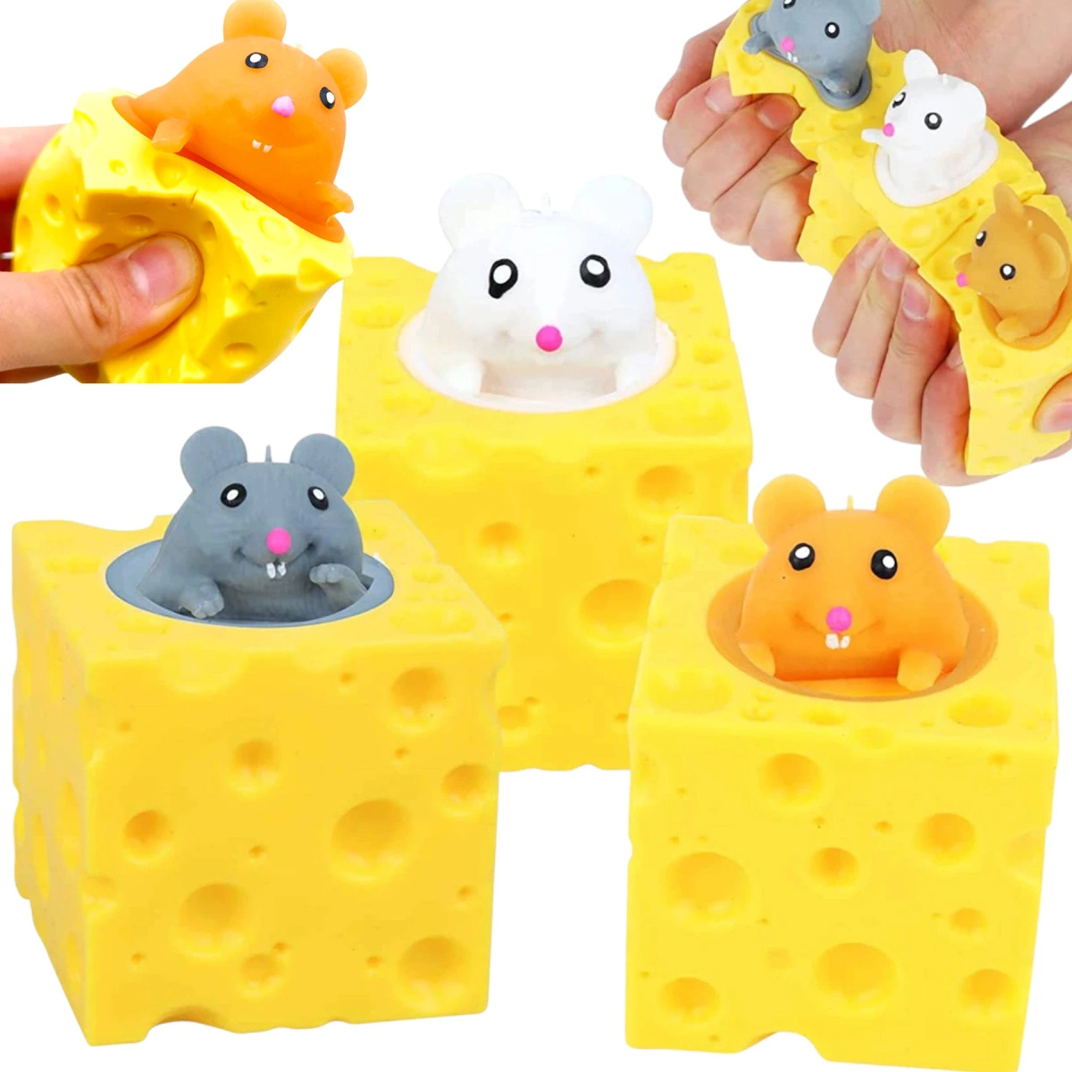 SQUISHY Zabawka Antystresowa Gniotek Myszka w serze
