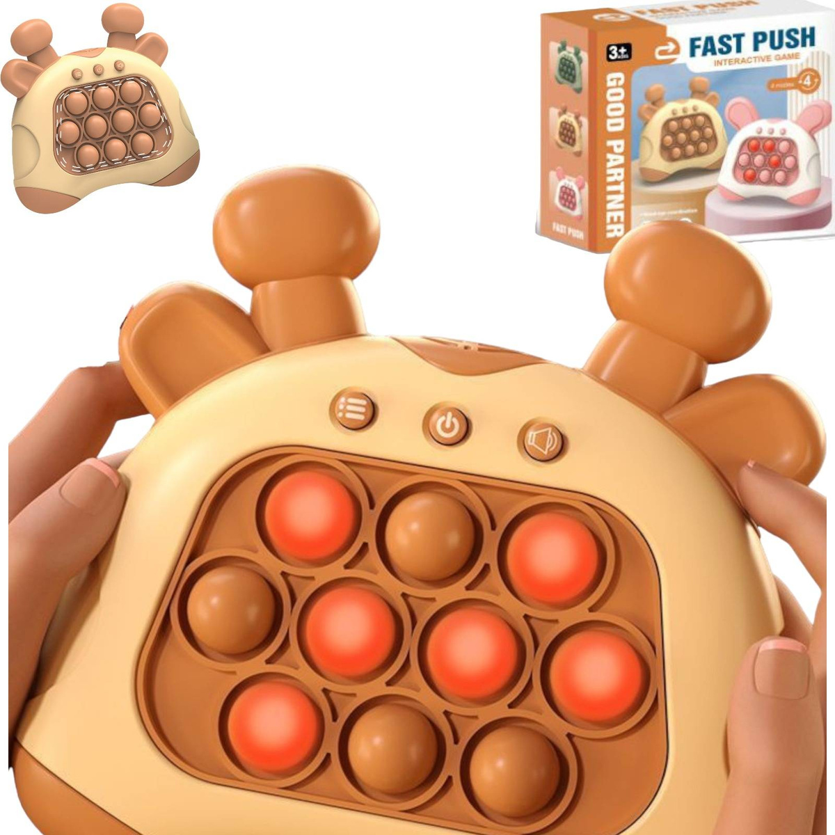 QUICK PUSH KLASYCZNY Z USZKAMI POP IT ! ZABAWKA ANTYSTRESOWA