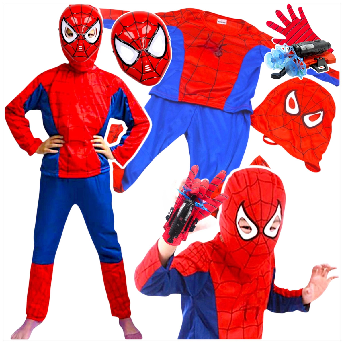 SPIDERMAN - STRÓJ DLA CHŁOPCA + MASKA rozmiar L 122-128