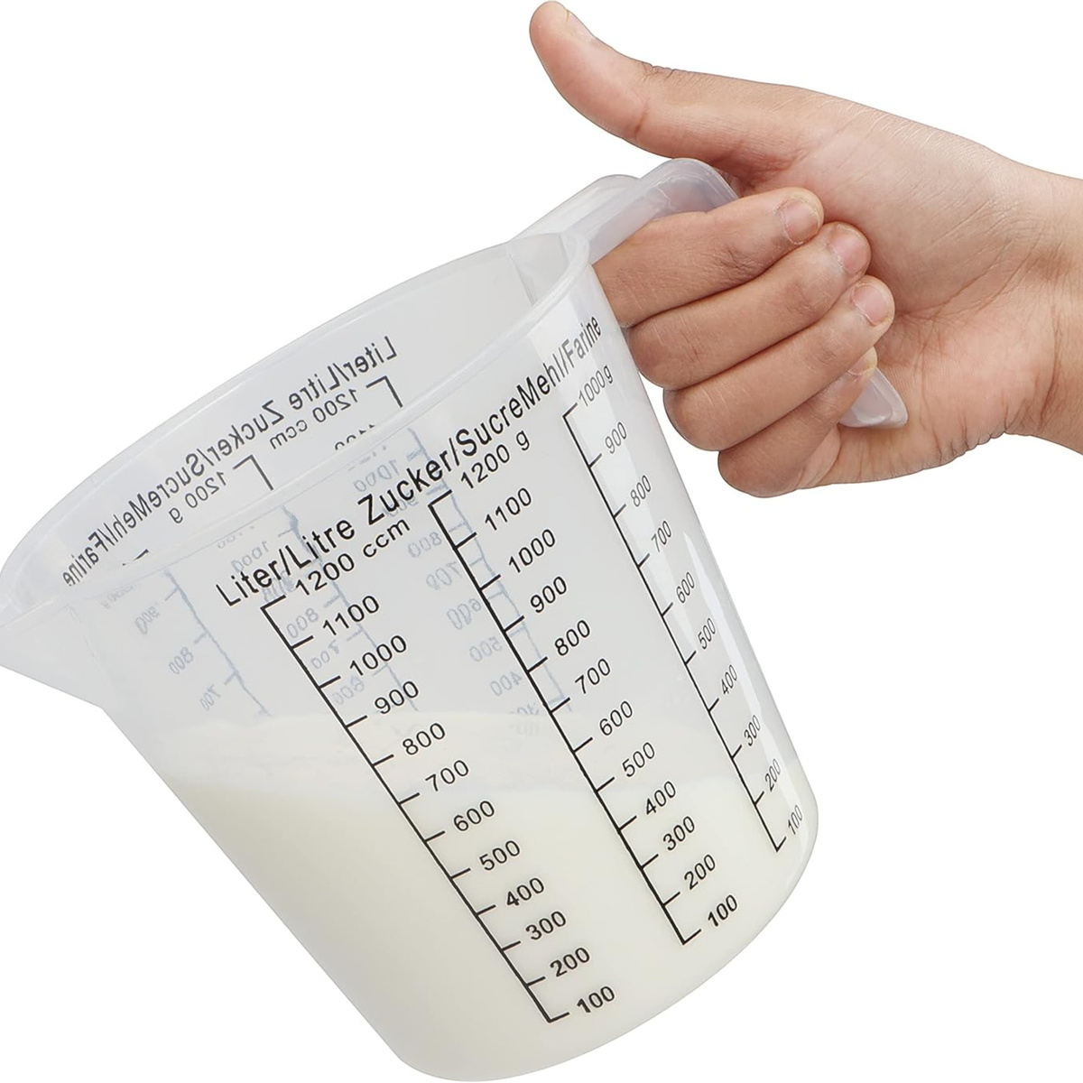 MIARKA KUCHENNA KUBEK DZBANEK Z PODZIAŁKĄ ODMIERZANIA PLASTIKOWY MIARA 1,5L