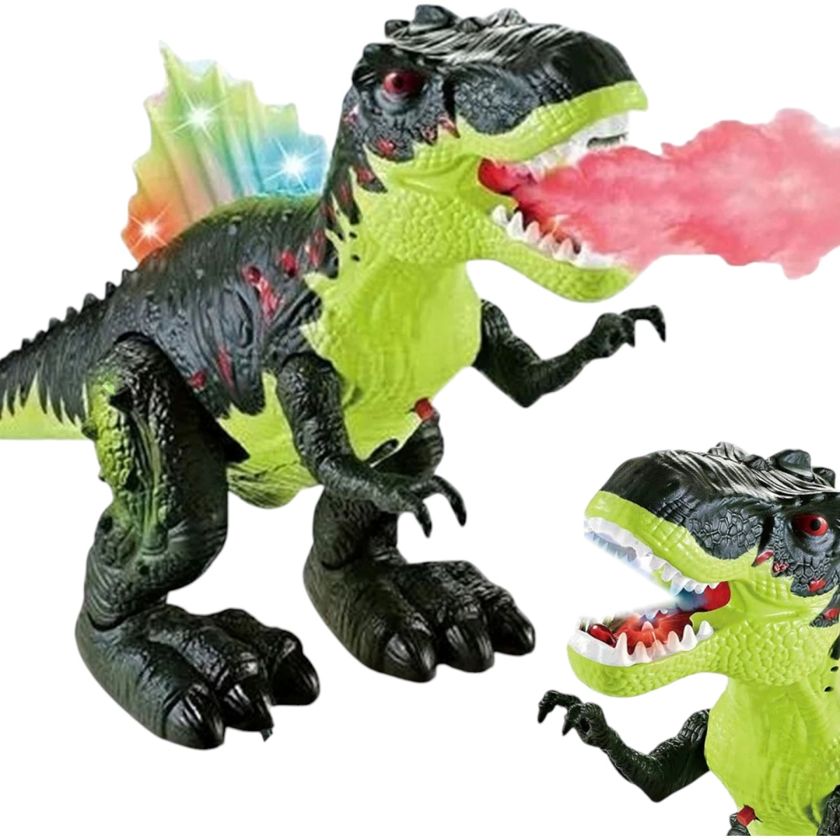 DINOZAUR - FIGURKA TYRANOZAUR ZIELONY DINOZAUR ZABAWKA INTERAKTYWNA 