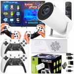 MEGA ZESTAW PROJEKTOR RZUTNIK ANDROID + KONSOLA RETRO 2x PAD 