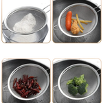 SITKO KUCHENNE METALOWE DO GOTOWANIA CEDZAK DURSZLAK Z RĄCZKĄ DUŻE 21 CM