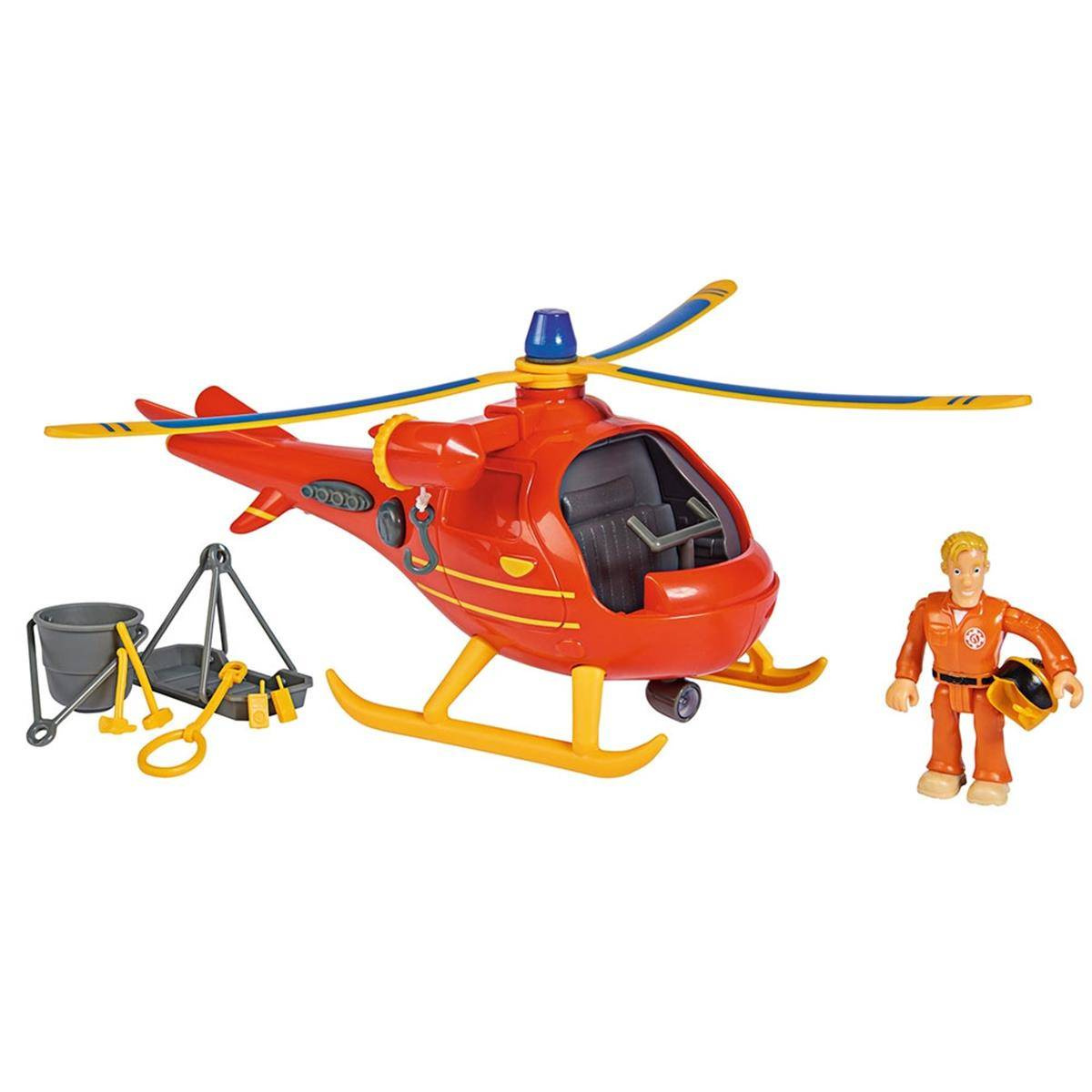 SIMBA STRAŻAK SAM Helikopter Ratowniczy Wallaby + Figurka