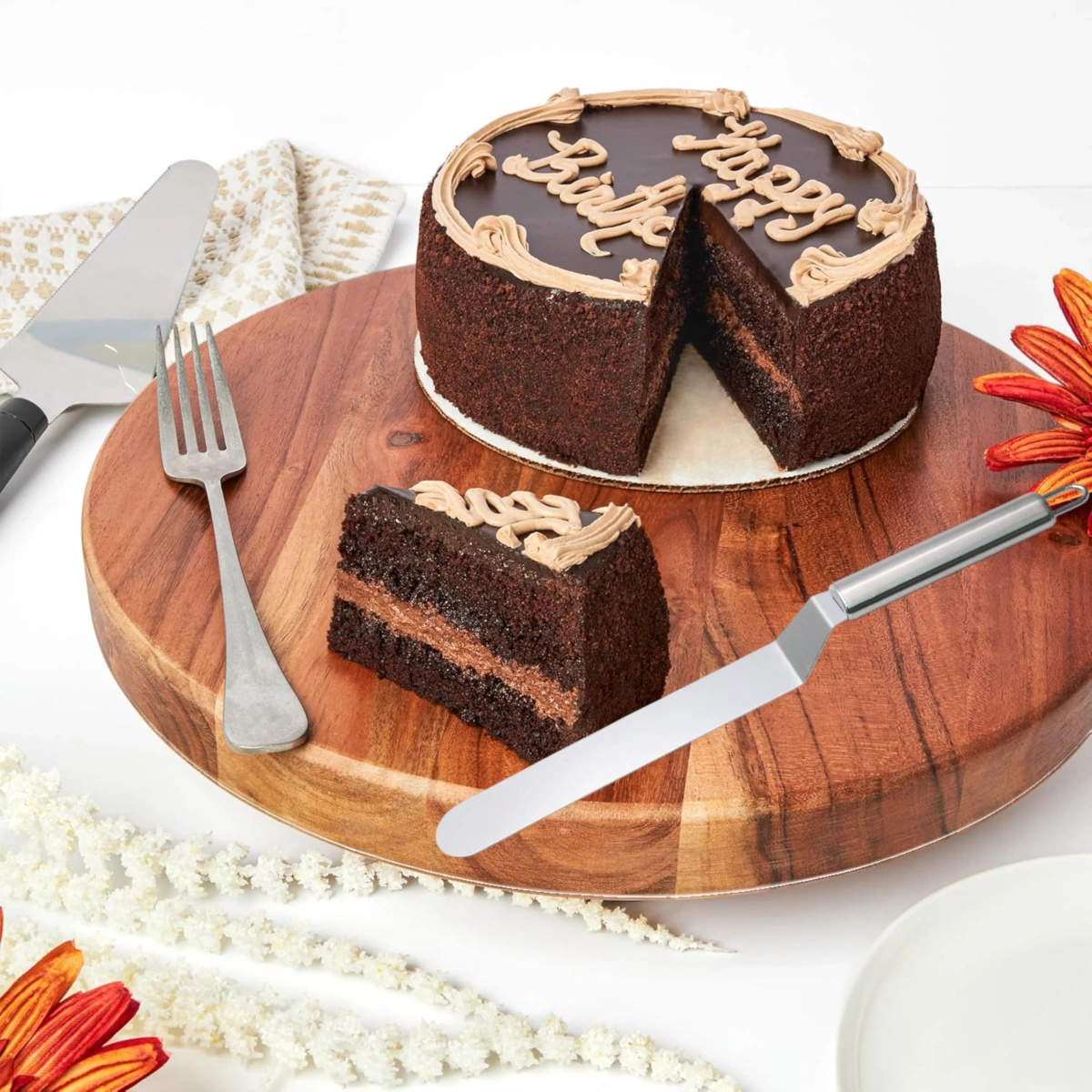 ŁOPATKA CUKIERNICZA DO KREMU SZPATUŁKA DO TORTU NÓŻ ZE STALI NIERDZEWNEJ 