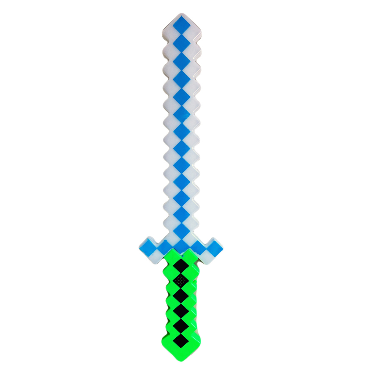 MINECRAFT Miecz ze światłem i z dźwiękiem pixelowy Biało-zielony