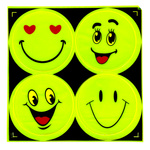 ODBLASKOWA NAKLEJKA DO PLECAKA BUŹKA - ZESTAW 10 SZTUK