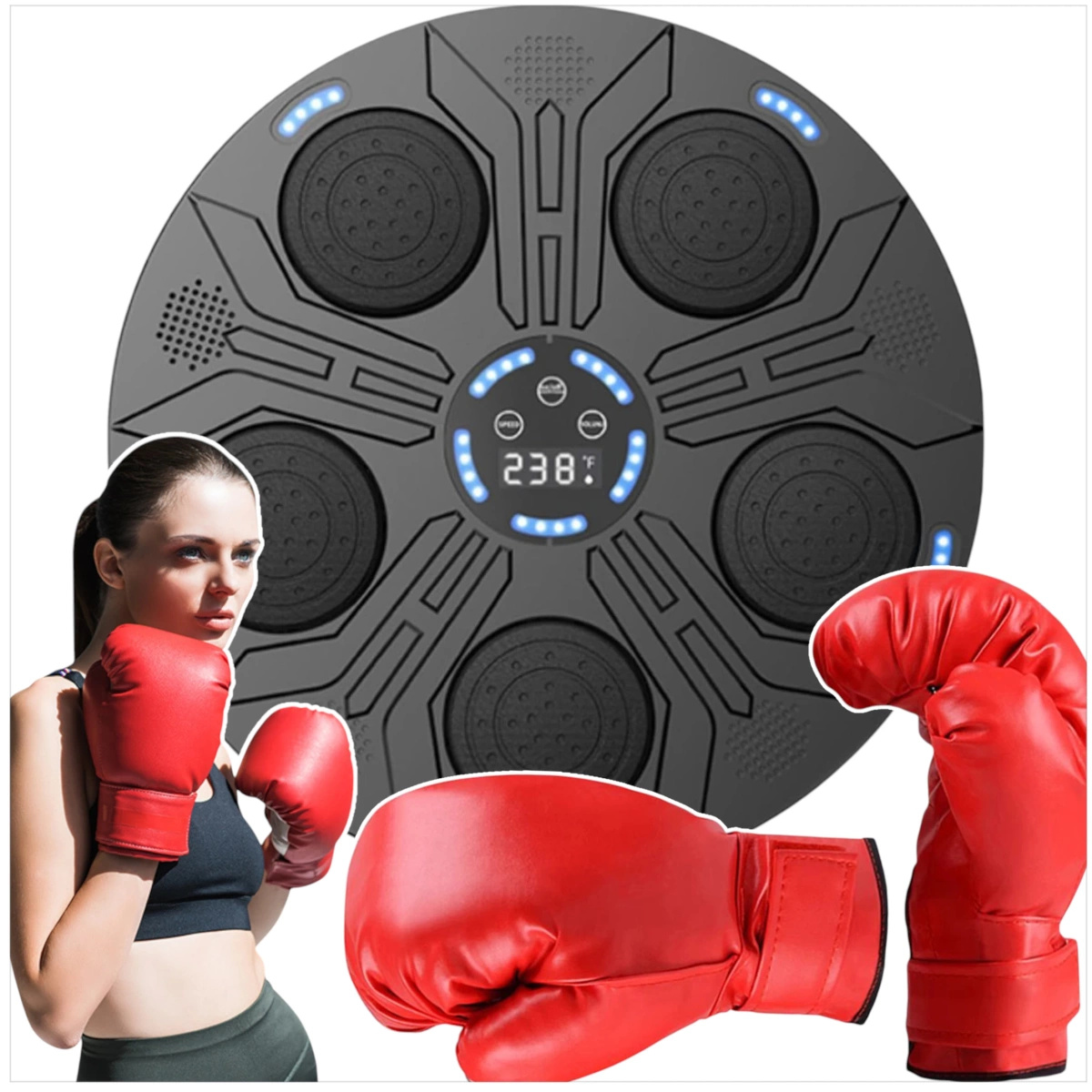 MUSIC BOXING MACHINE BLUETOOTH TRENINGOWA TARCZA BOKSERSKA ZRĘCZNOŚCIOWA 