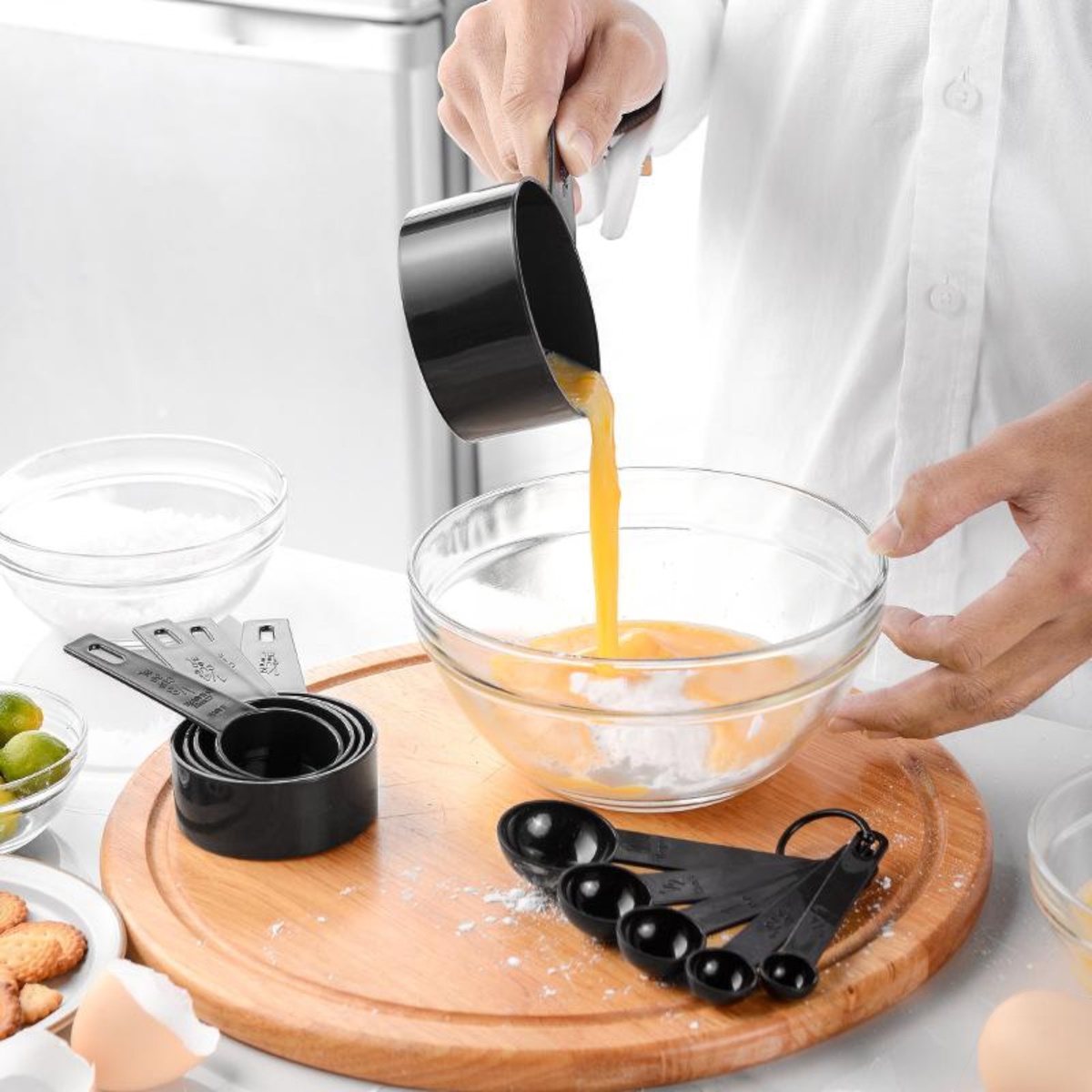 MIARKI KUCHENNE ZESTAW MIAREK KUCHENNYCH DO ODMIERZANIA ŁYŻKI KUBECZKI x10