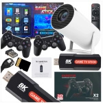 MEGA ZESTAW PROJEKTOR RZUTNIK ANDROID + KONSOLA RETRO 2x PAD 