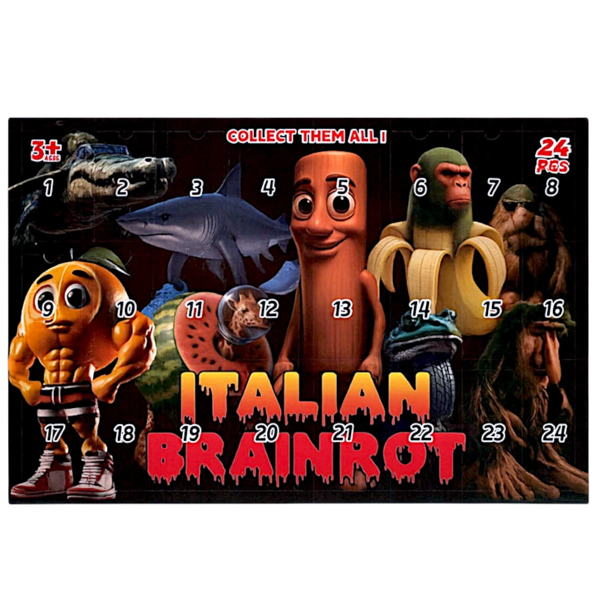 FIGURKA BRAINROT ZESTAW FIGUREK NIESPODZIANKA TUNG SAHUR 24 SZTUKI KOLEKCJA