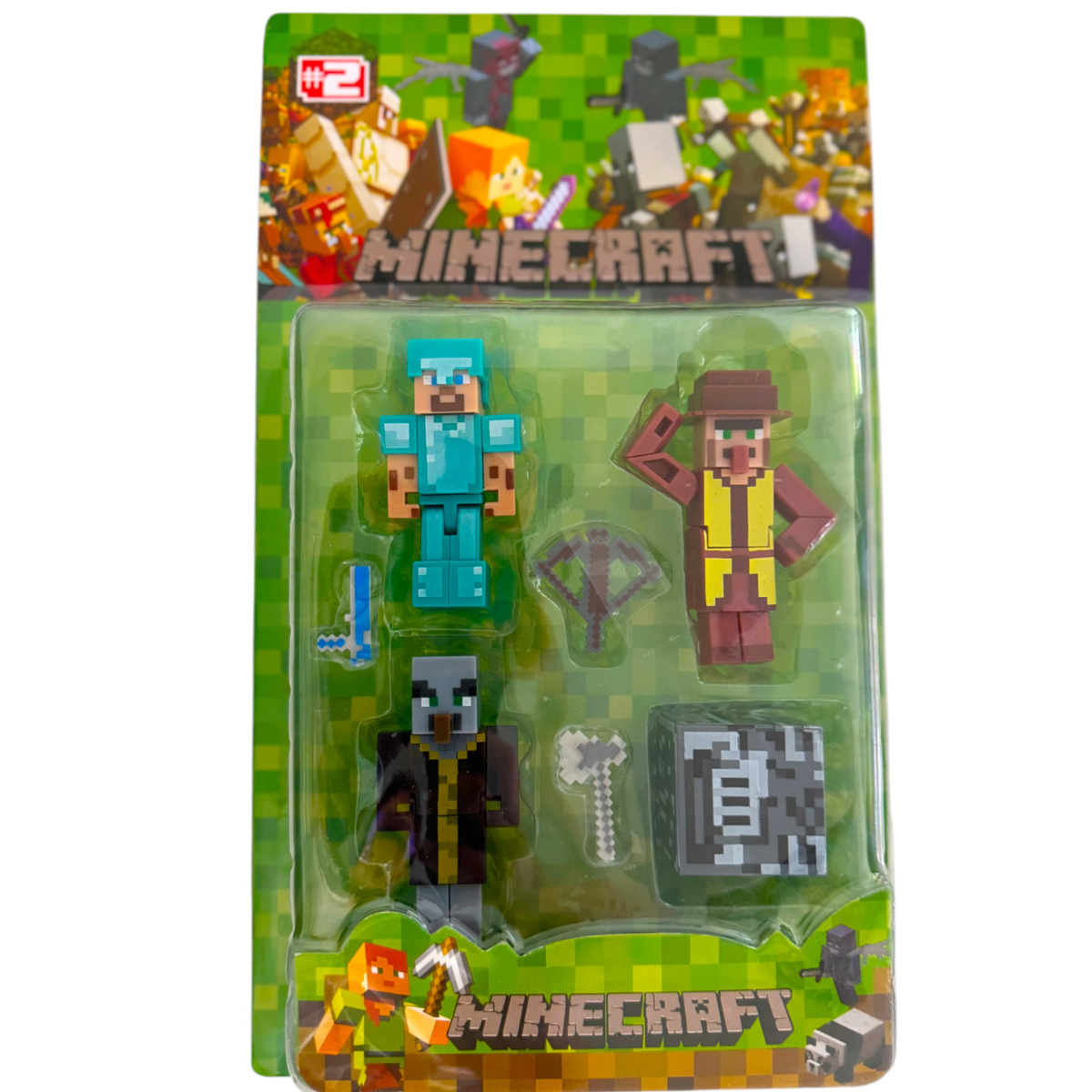 MINECRAFT ZESTAW FIGUREK 6w1 FIGURKI Z GRY DIAMENTOWY STEVE DUŻY ZESTAW 6w1