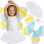 STRÓJ DLA DZIEWCZYNKI MOTYLEK WRÓŻKA SKRZYDEŁKA RÓŻDŻKA SPÓDNICZKA 3w1